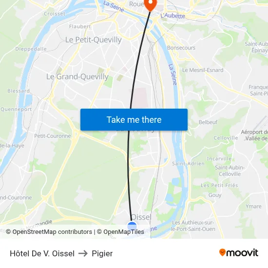Hôtel De V. Oissel to Pigier map