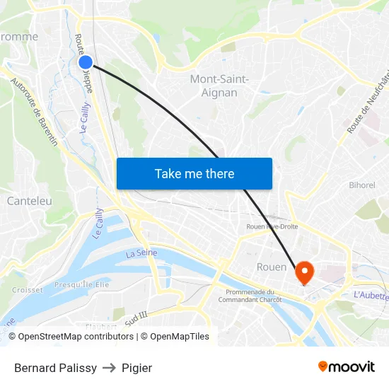 Bernard Palissy to Pigier map