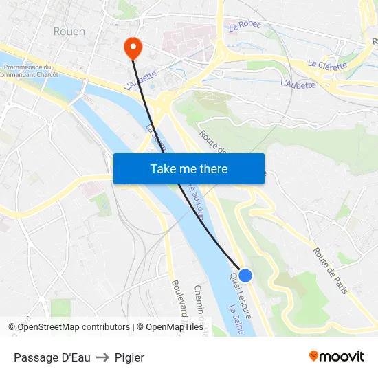 Passage D'Eau to Pigier map