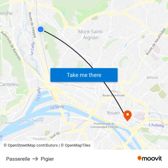 Passerelle to Pigier map