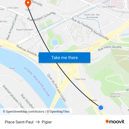 Place Saint-Paul to Pigier map