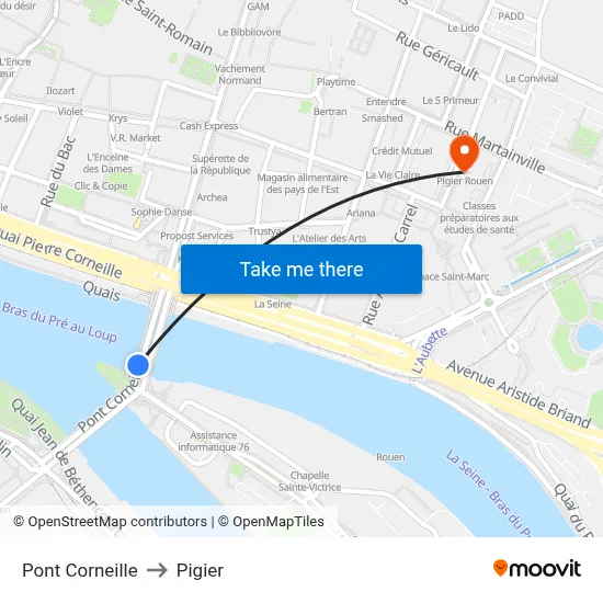 Pont Corneille to Pigier map