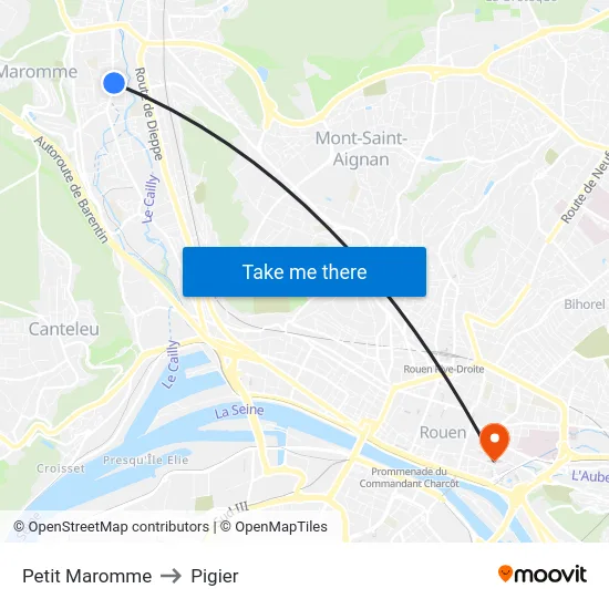 Petit Maromme to Pigier map