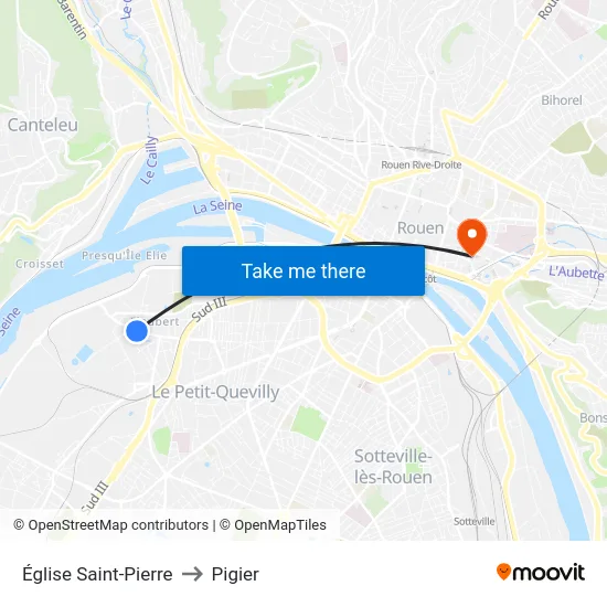 Église Saint-Pierre to Pigier map