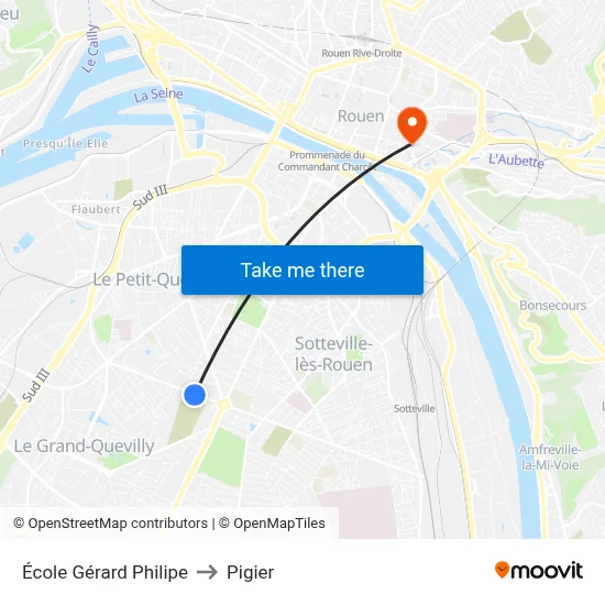 École Gérard Philipe to Pigier map