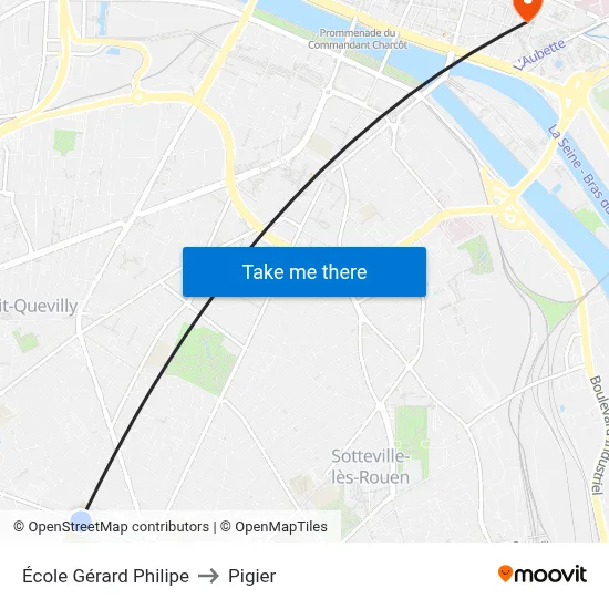 École Gérard Philipe to Pigier map
