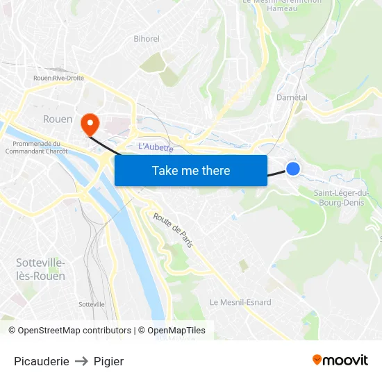 Picauderie to Pigier map