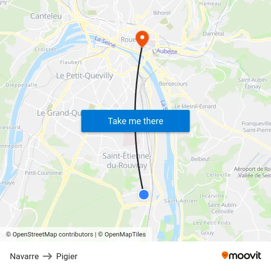 Navarre to Pigier map