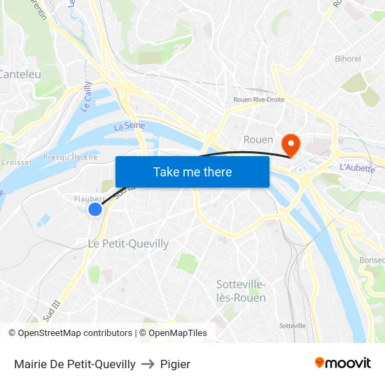 Mairie De Petit-Quevilly to Pigier map