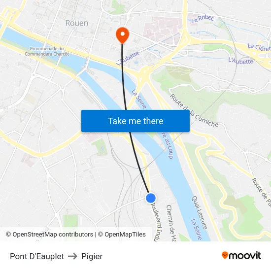 Pont D'Eauplet to Pigier map