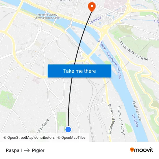 Raspail to Pigier map