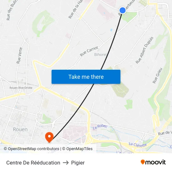 Centre De Rééducation to Pigier map