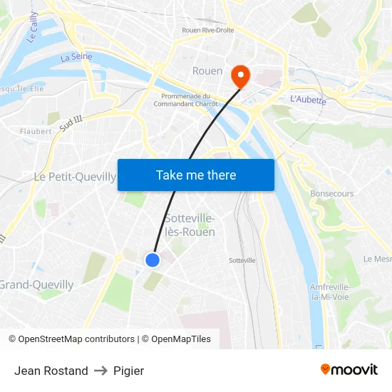 Jean Rostand to Pigier map