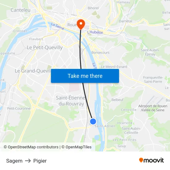 Sagem to Pigier map