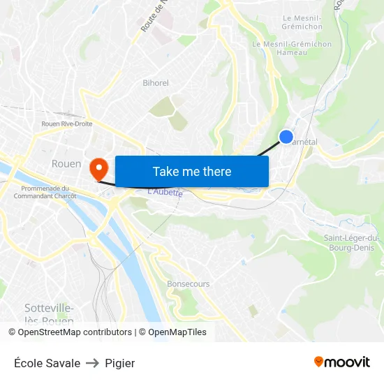 École Savale to Pigier map