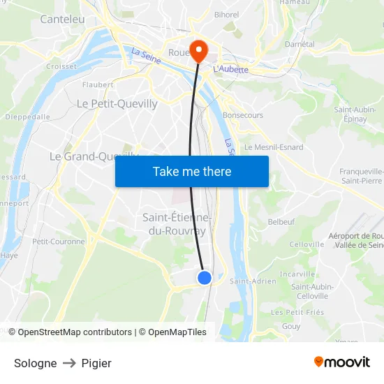 Sologne to Pigier map