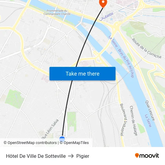 Hôtel De Ville De Sotteville to Pigier map