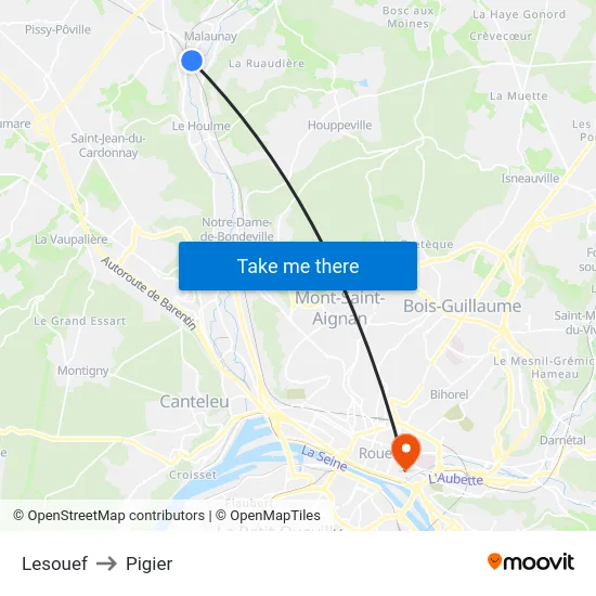 Lesouef to Pigier map