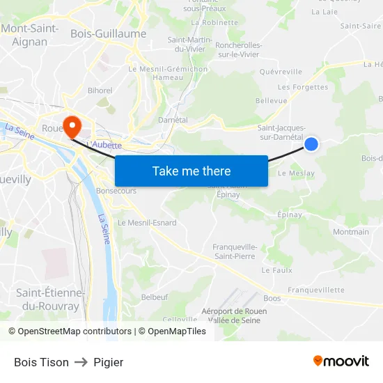 Bois Tison to Pigier map