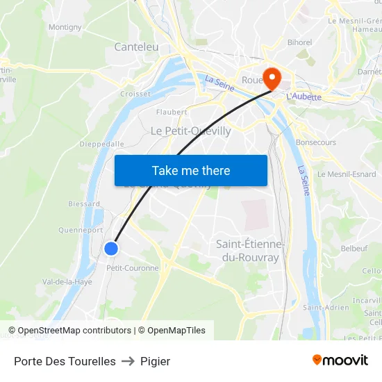 Porte Des Tourelles to Pigier map