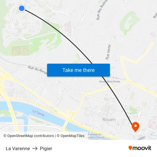 La Varenne to Pigier map