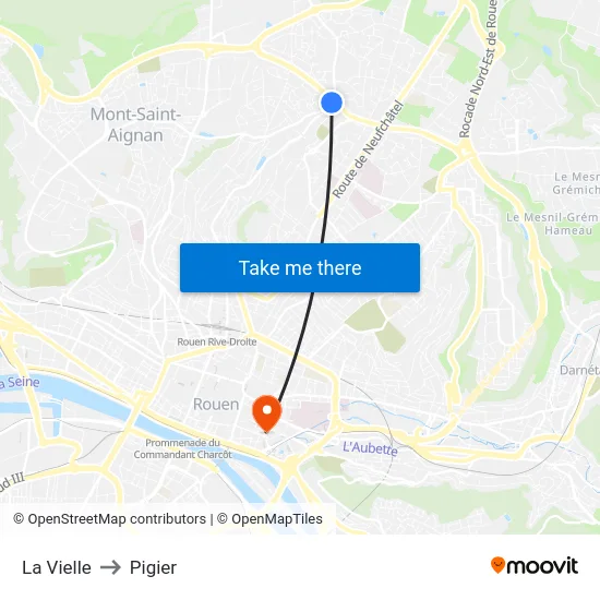 La Vielle to Pigier map