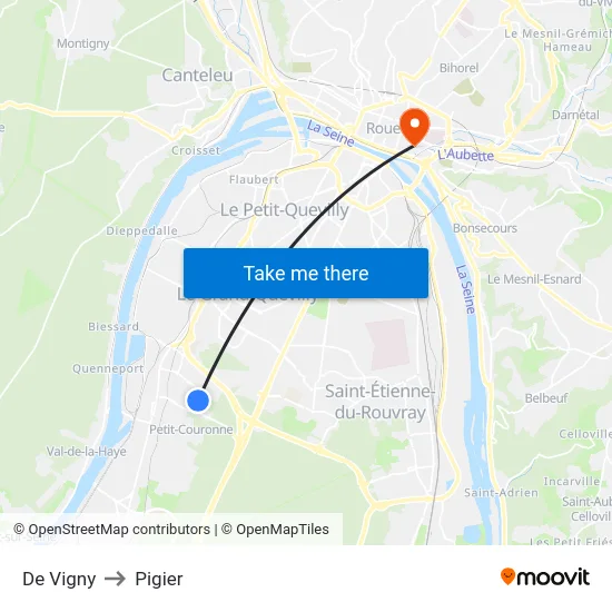De Vigny to Pigier map