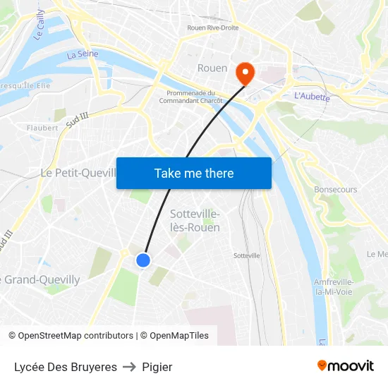 Lycée Des Bruyeres to Pigier map