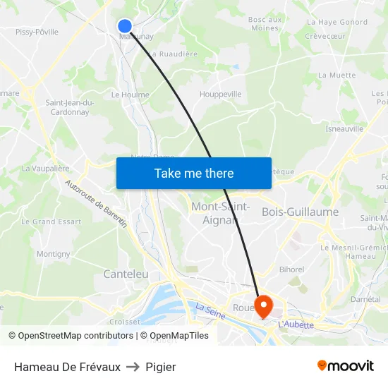Hameau De Frévaux to Pigier map