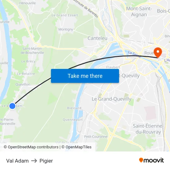 Val Adam to Pigier map