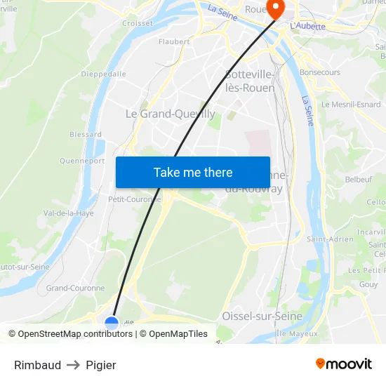 Rimbaud to Pigier map