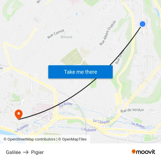 Galilée to Pigier map