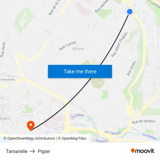 Tamarelle to Pigier map