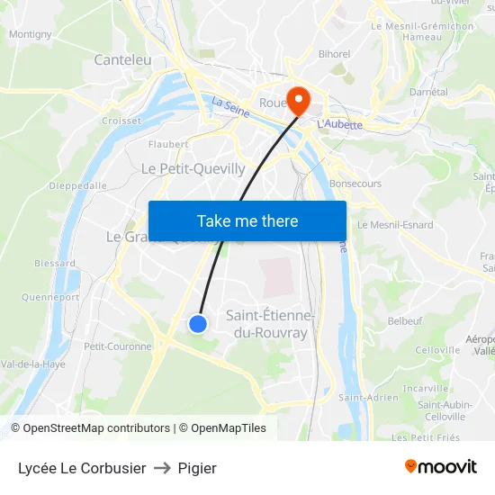 Lycée Le Corbusier to Pigier map