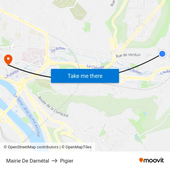Mairie De Darnétal to Pigier map