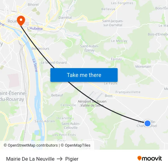 Mairie De La Neuville to Pigier map