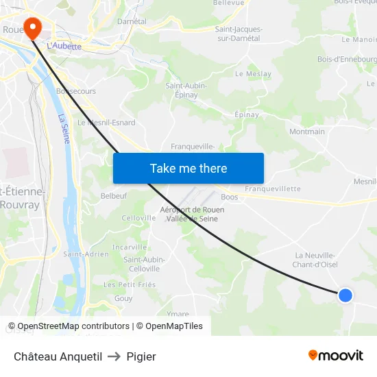 Château Anquetil to Pigier map