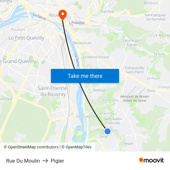 Rue Du Moulin to Pigier map