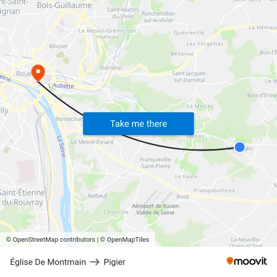 Église De Montmain to Pigier map