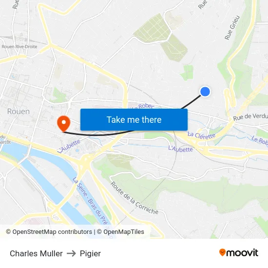 Charles Muller to Pigier map
