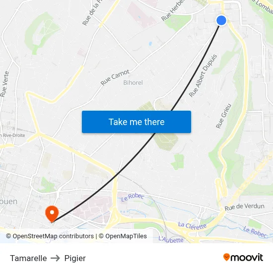 Tamarelle to Pigier map