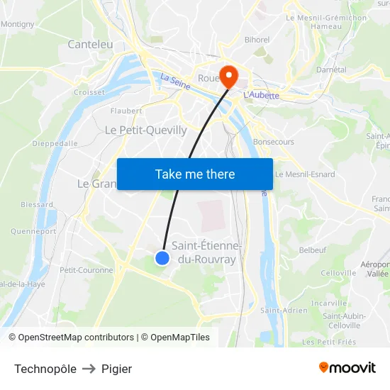 Technopôle to Pigier map