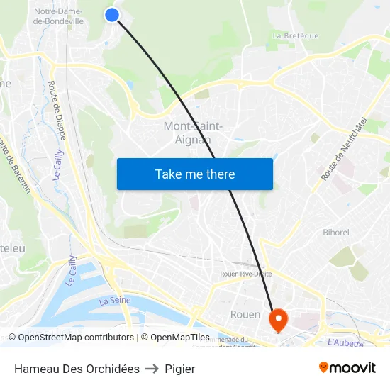 Hameau Des Orchidées to Pigier map