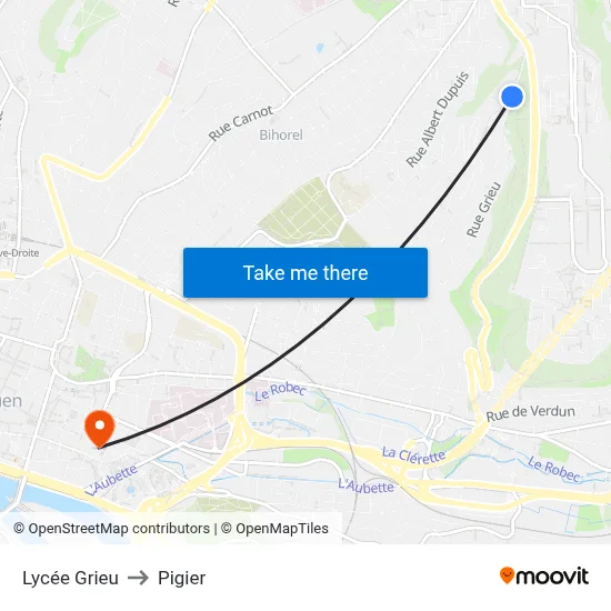 Lycée Grieu to Pigier map