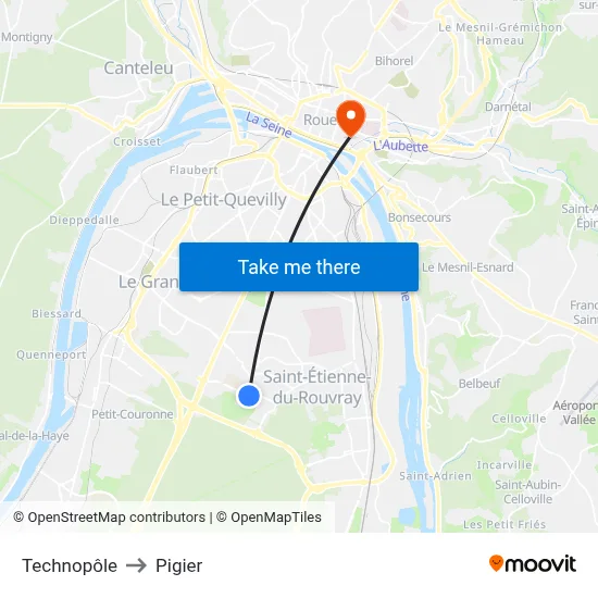 Technopôle to Pigier map