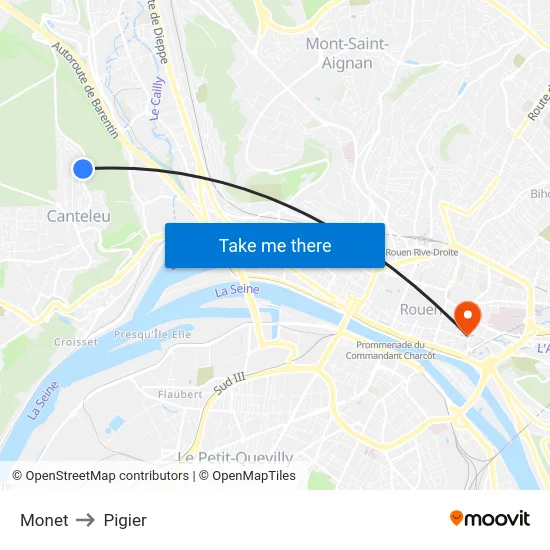 Monet to Pigier map