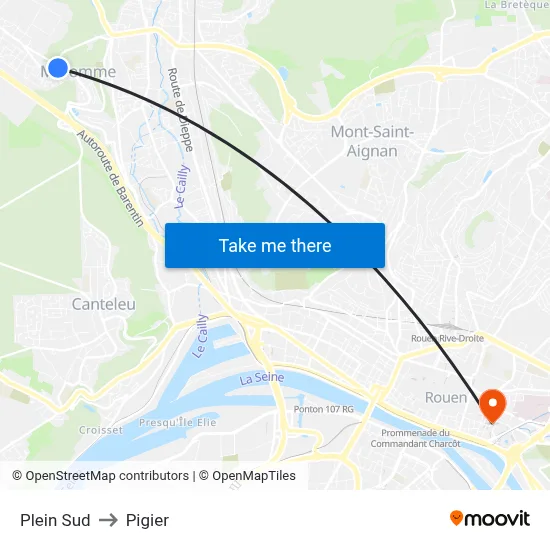 Plein Sud to Pigier map