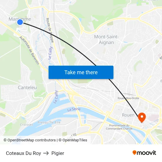 Coteaux Du Roy to Pigier map