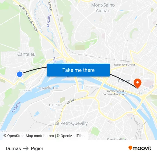 Dumas to Pigier map