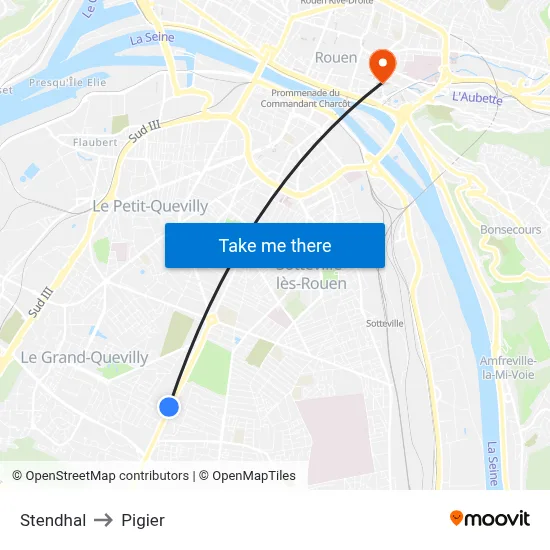 Stendhal to Pigier map